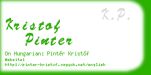 kristof pinter business card